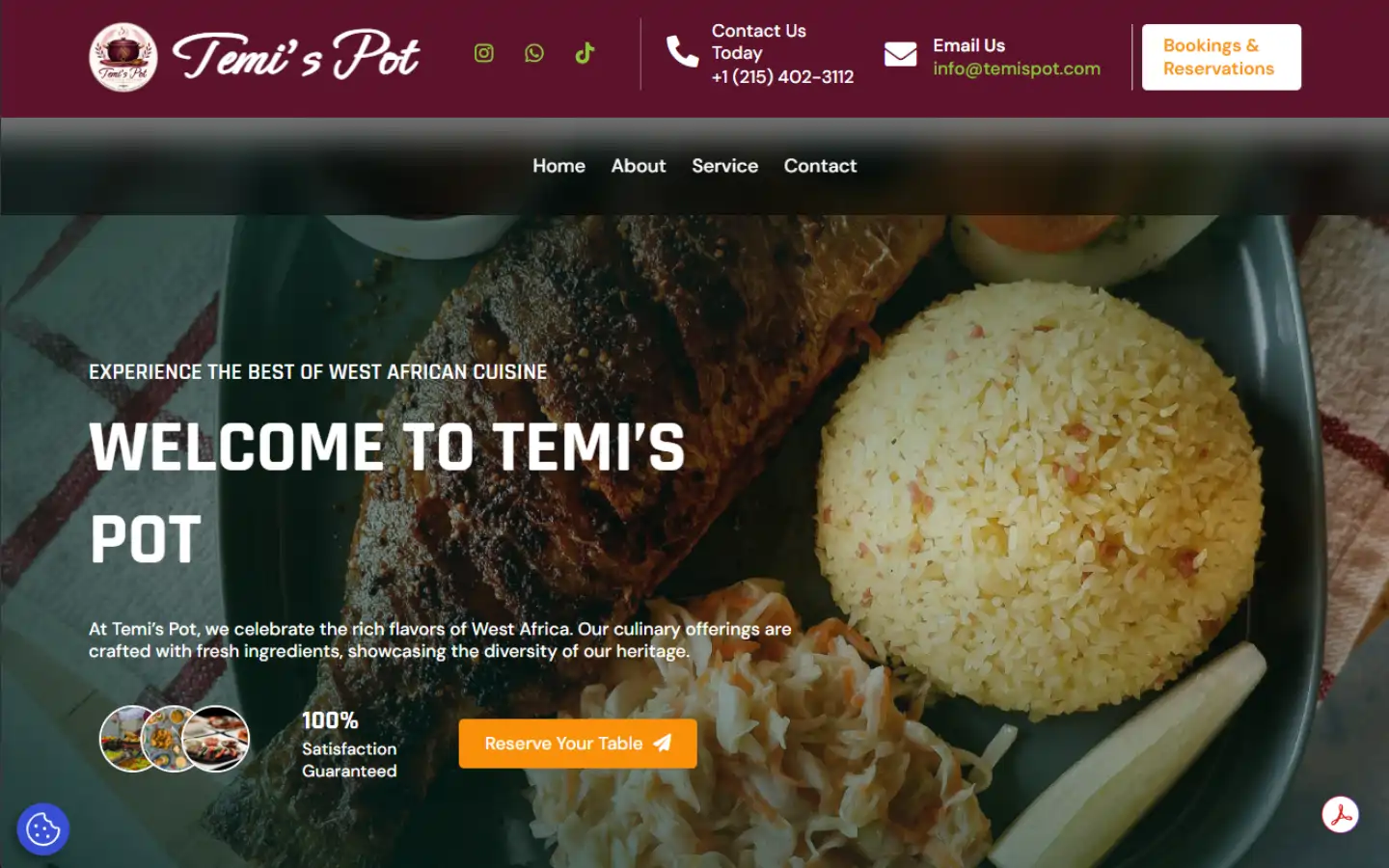 Temi’s Pot website homepage